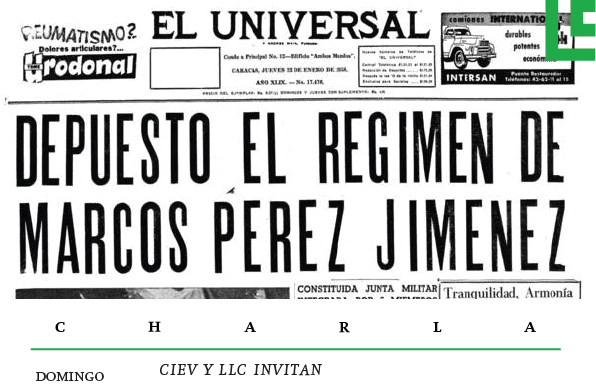 Actividad realizada: “Mirar al pasado. 60 años de la caída de Marcos Pérez Jiménez”